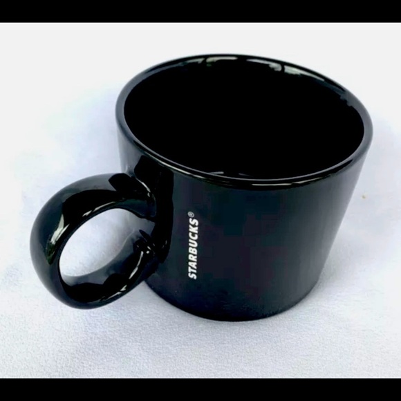 2017 Black Ceramic Starbucks 12 oz 354 ml White Logo Collectible Coffee Cup Mug - Picture 1 of 3